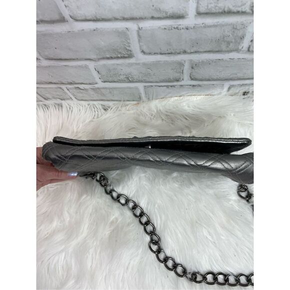 Kate Landry Plaid Silver Pattern Metal Studs Animal Print Inside Shoulder Bag - Picture 5 of 13